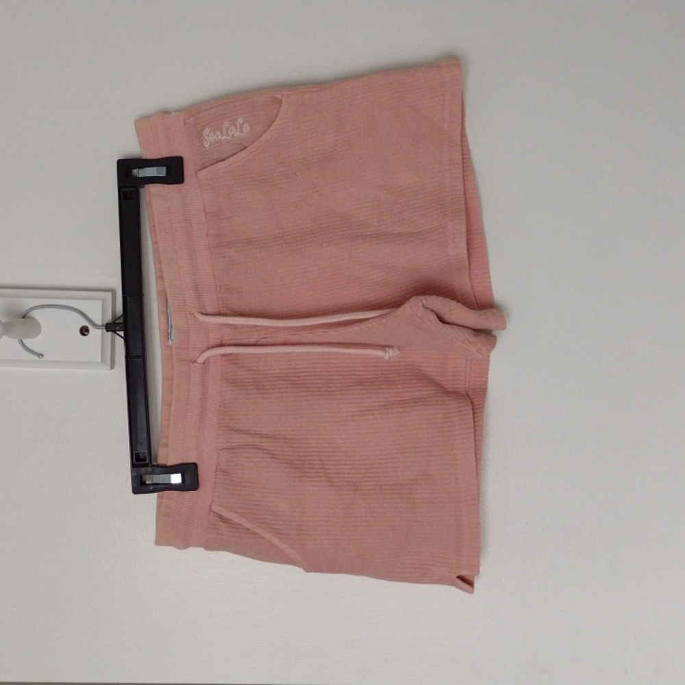 NEW Sea La La Sea Life Pink Cotton Terry Knit Beach Shorts size Medium